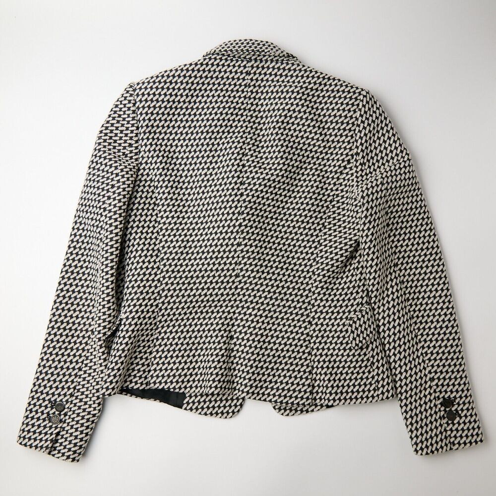 Zara Basic Blazer Women's M Structured Houndstooth Corpcore Workwear Minimalist - Picture 2 of 10